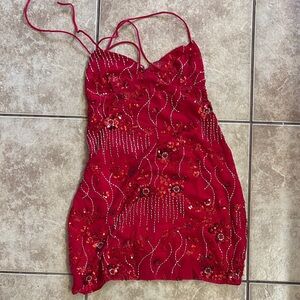 Elegant Red Sequin Dress